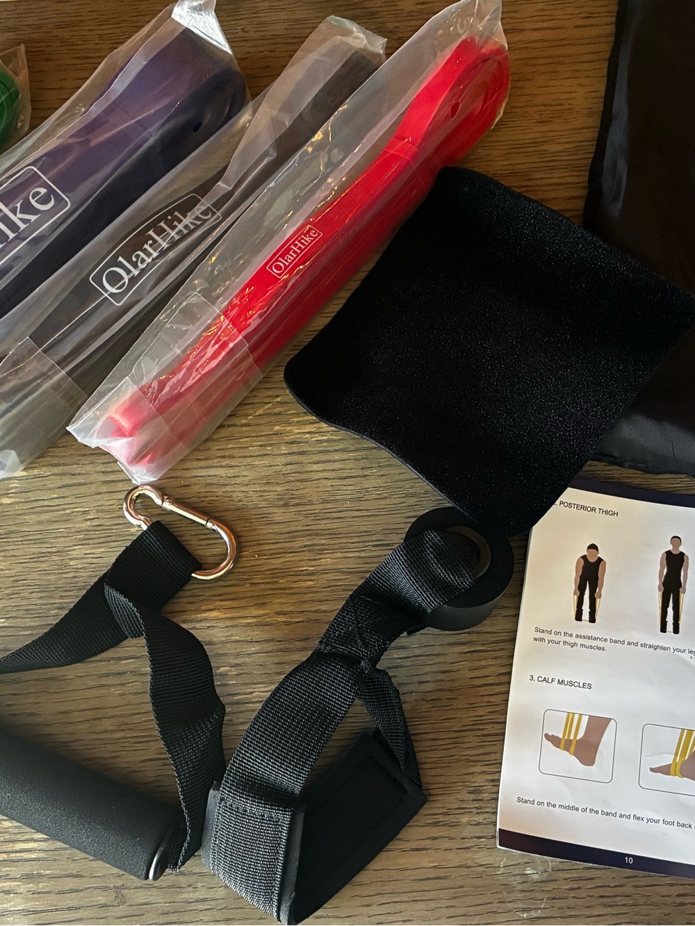 OlarHike Resistance Band Set with Handles - Red & Purple